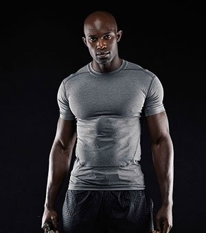 Black guy using supplements in USA