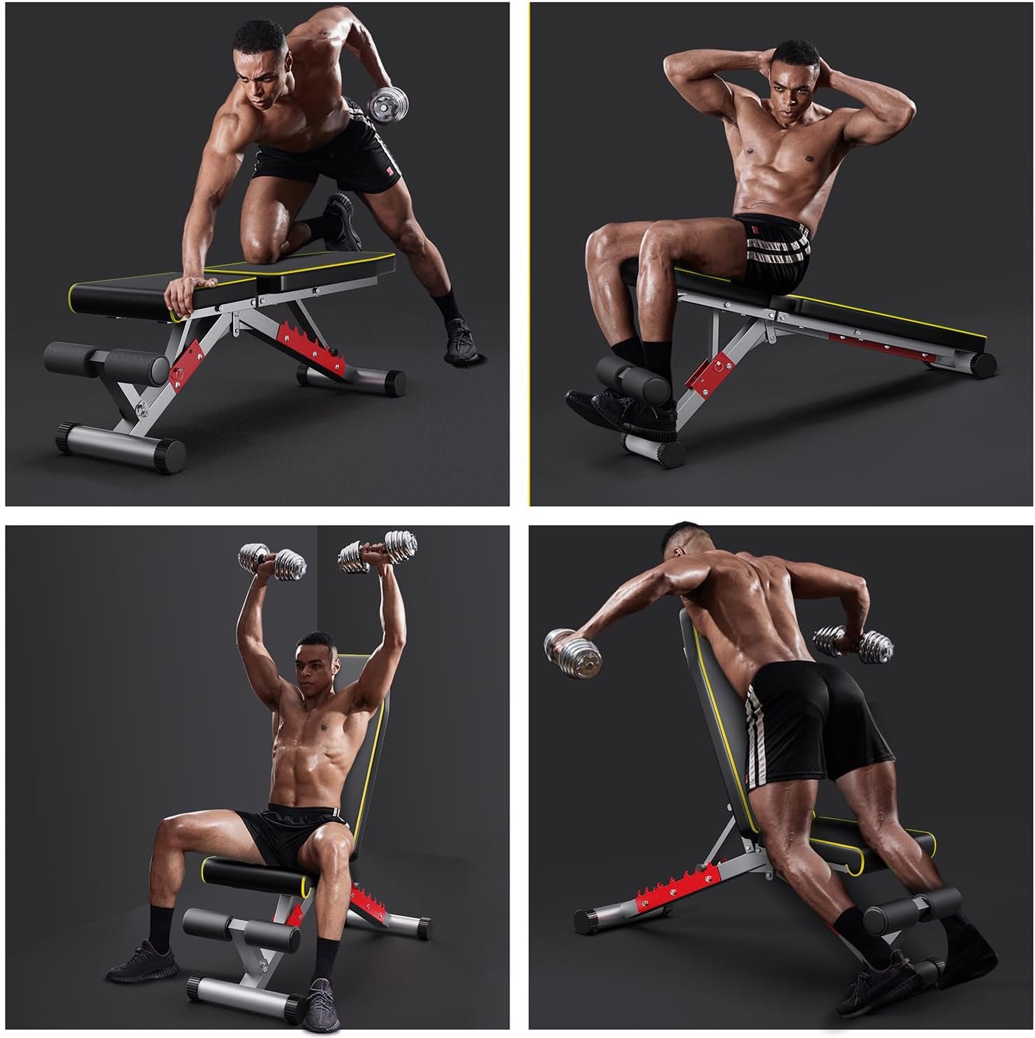 Weight Bench, Adjustable Workout Bench Press Set for Home Gym Full Body Strength Workout