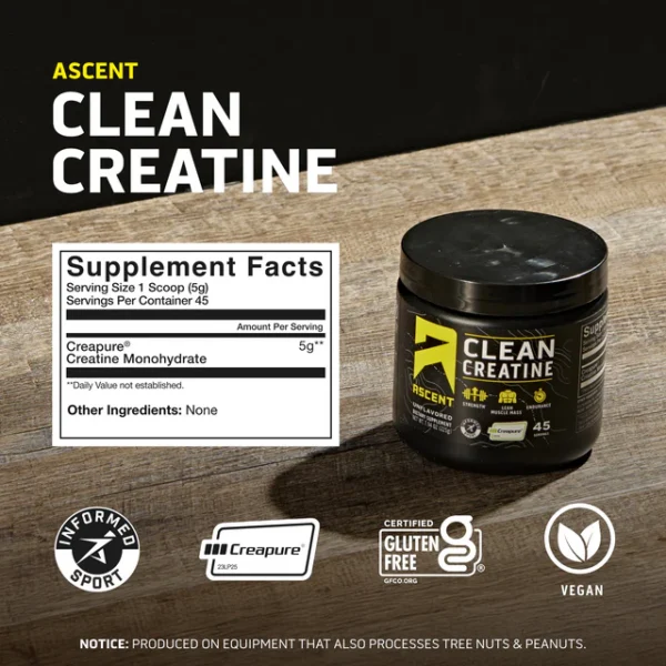 Ascent Clean Creatine 45 servings