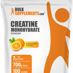 Bulk Supplements Creatine Monohydrate Powder Orange Smash Flavor