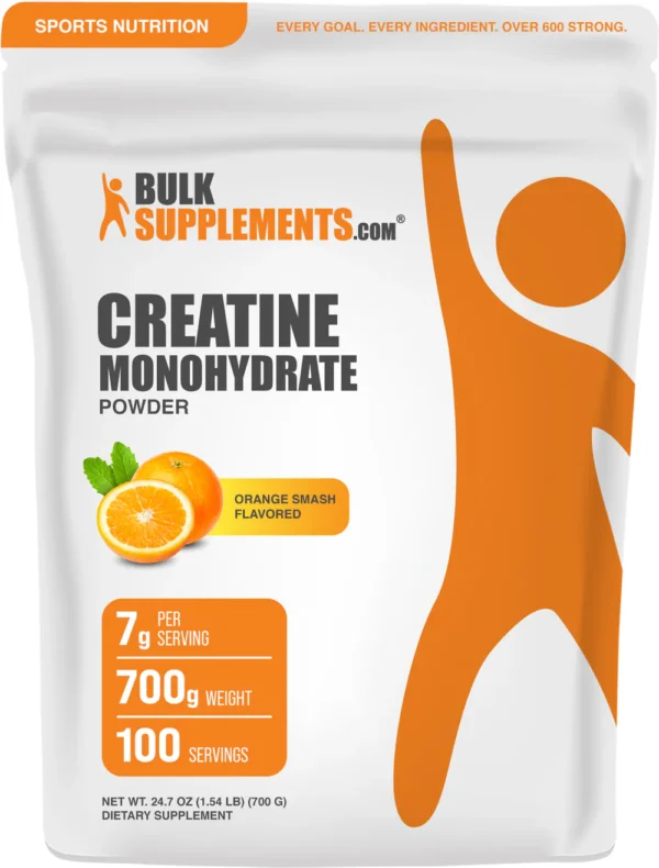 Bulk Supplements Creatine Monohydrate Powder Orange Smash Flavor