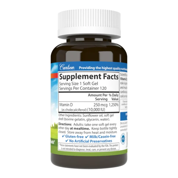 Carlson Vitamin D3 10,000 IU (250 mcg)