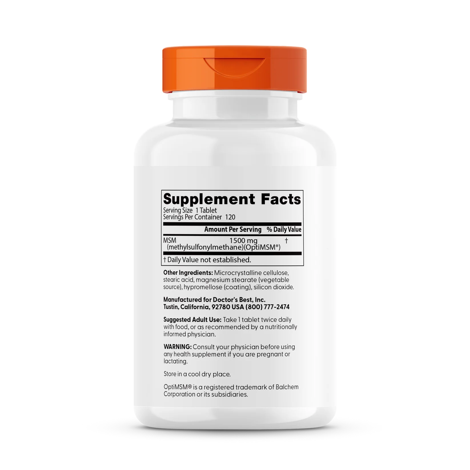 Doctor's Best MSM with Opti MSM 1500mg