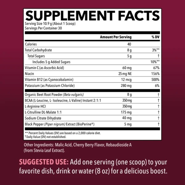 Havasu Nutrition Beet Root Powder Black Cherry