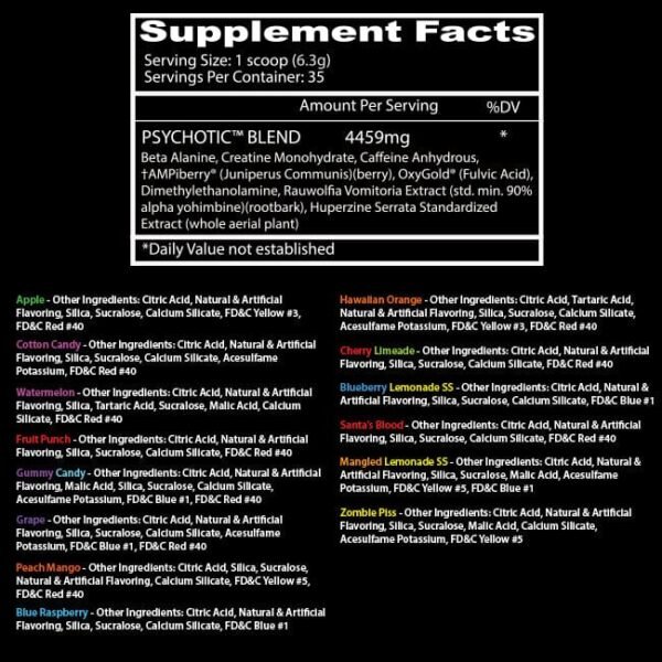 Insanelabz Psychotic Pre Workout