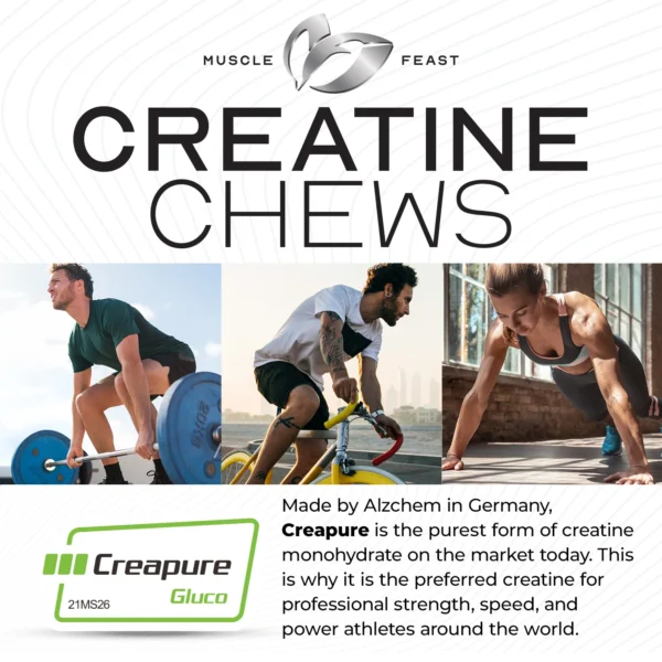 Muscle Feast Vegan Creatine Monohydrate Gluten Free Creapure Chews
