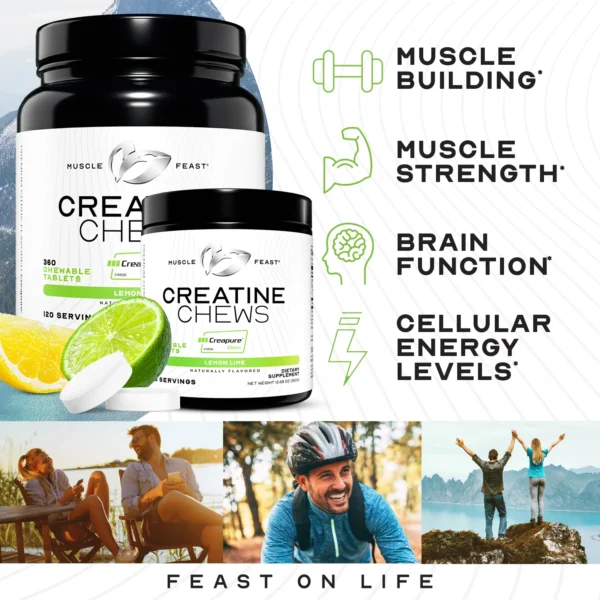 Muscle Feast Vegan Creatine Monohydrate Gluten Free Creapure Chews