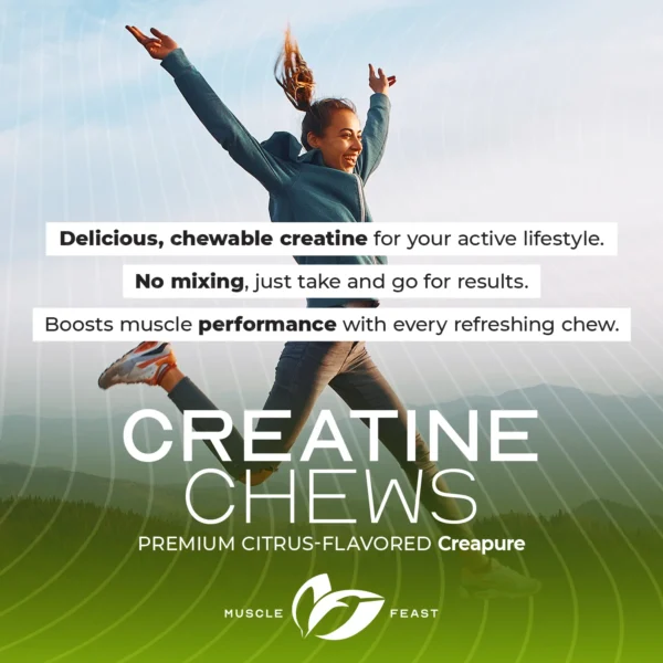 Muscle Feast Vegan Creatine Monohydrate Gluten Free Creapure Chews