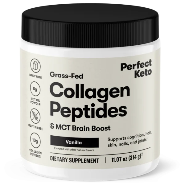 Perfect Keto Grass Fed Collagen Peptides & MCT Brain Boost