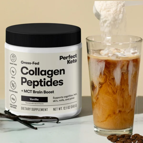 Perfect Keto Grass Fed Collagen Peptides & MCT Brain Boost