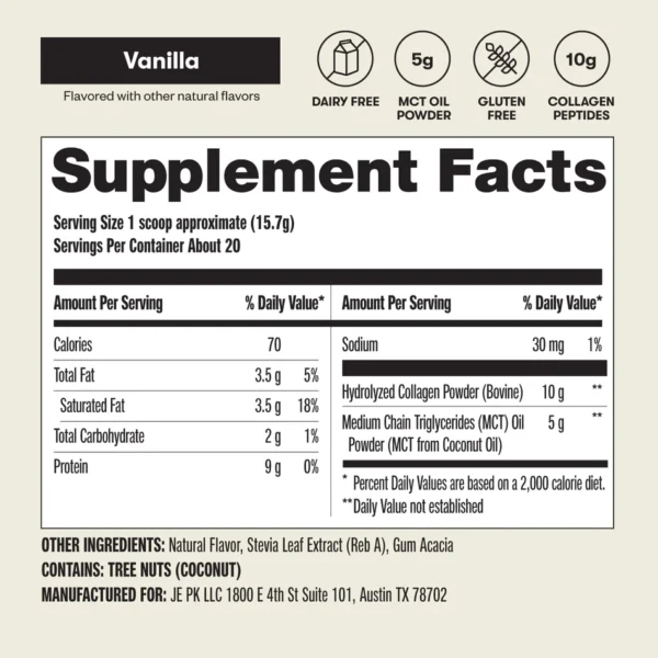 Perfect Keto Grass Fed Collagen Peptides & MCT Brain Boost
