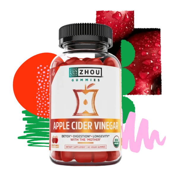 Zhou Gummies Apple Cider Vinegar.Servings Per Bottle: 30