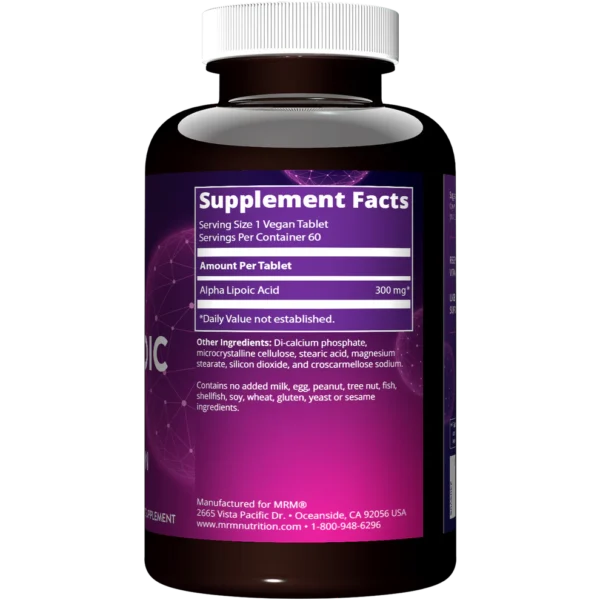 MRM Nutrition Alpha Lipoic Acid 300mg (60 tablets)