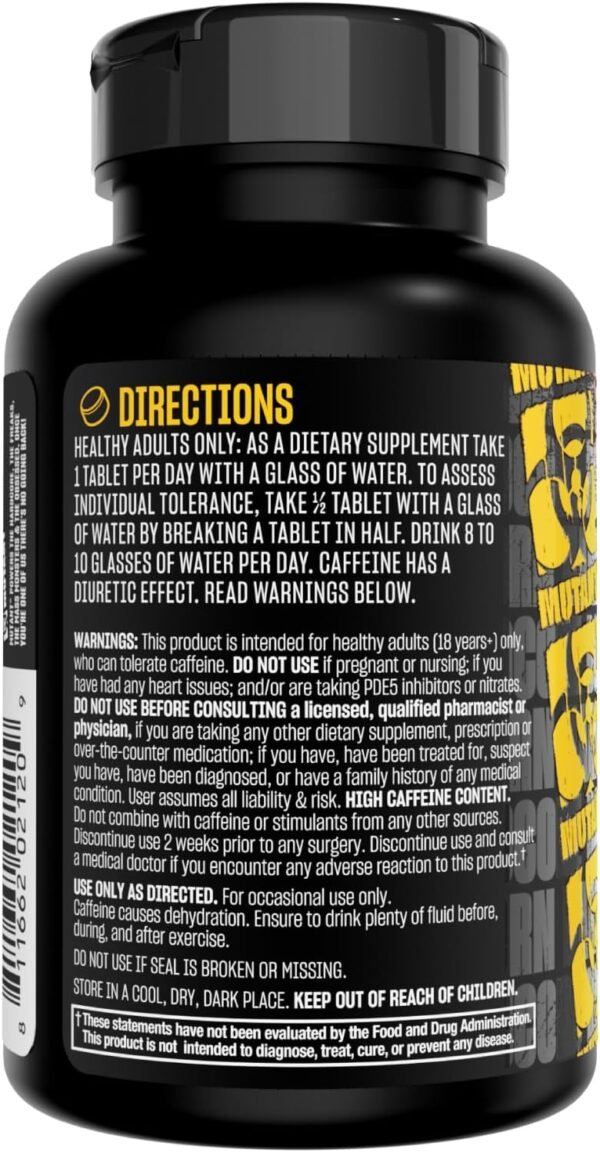Mutant Caffeine Pills – Pharmaceutical-Grade Pure Caffeine Supplement for Boosting Energy