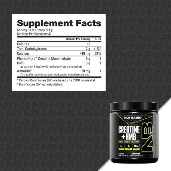 NutraBio Creatine + HMB