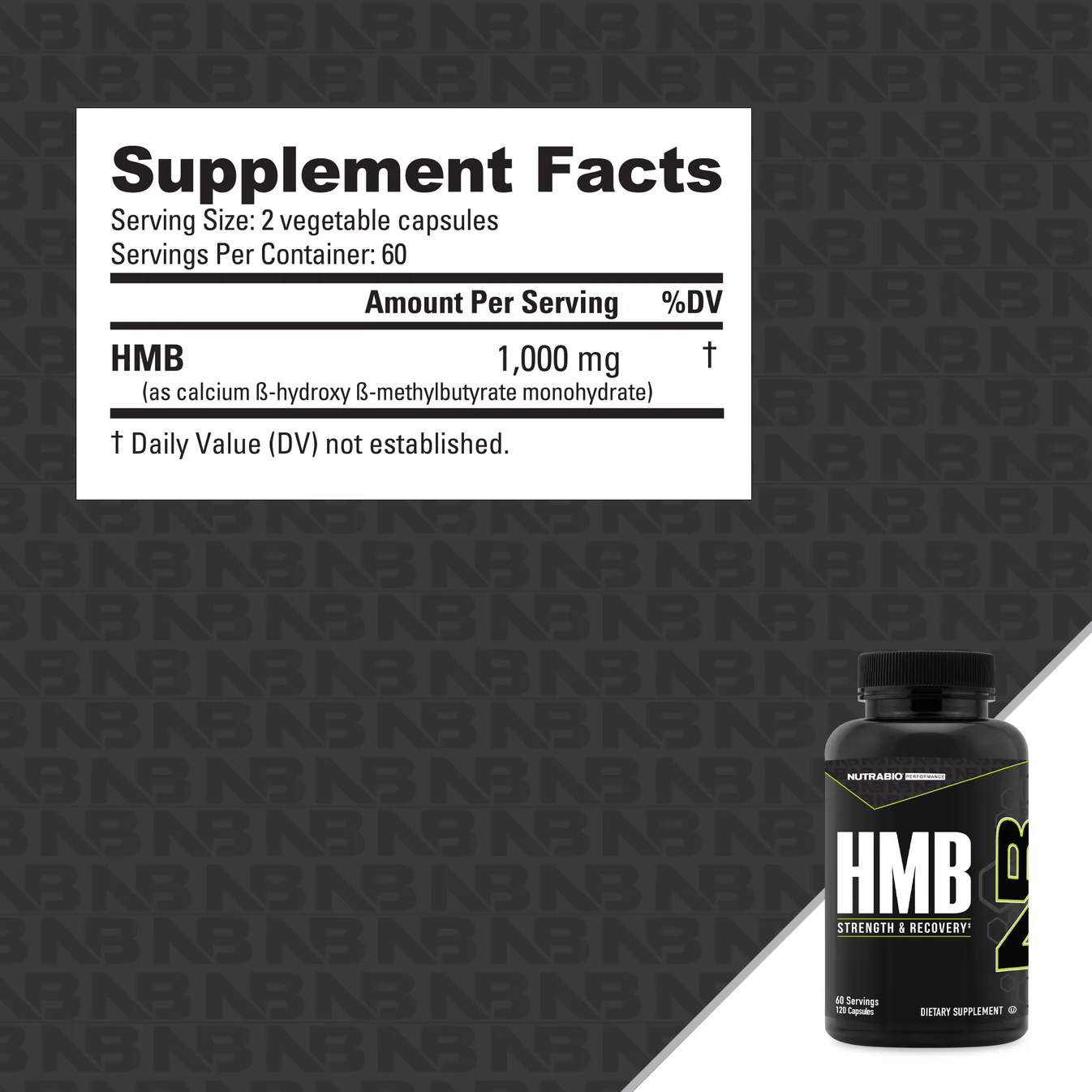 NutraBio HMB 1000mg