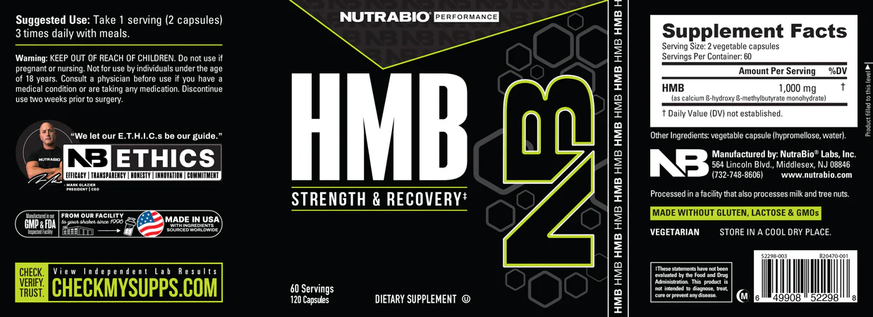 NutraBio HMB 1000mg