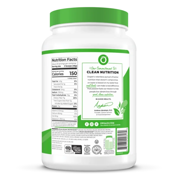 Orgain Organic Protein™ Plant Based Protein Powder Creamy Chocolate Fudge