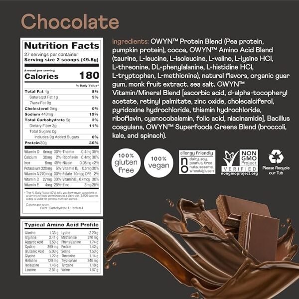 Owyn Pro Elite Protein Powder Chocolate