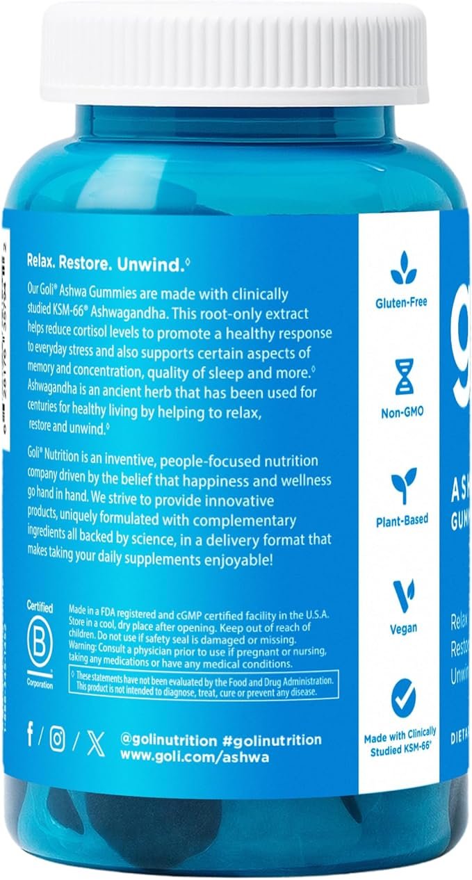 Goli Ashwaganda and Vitamin D Gummy 60 count