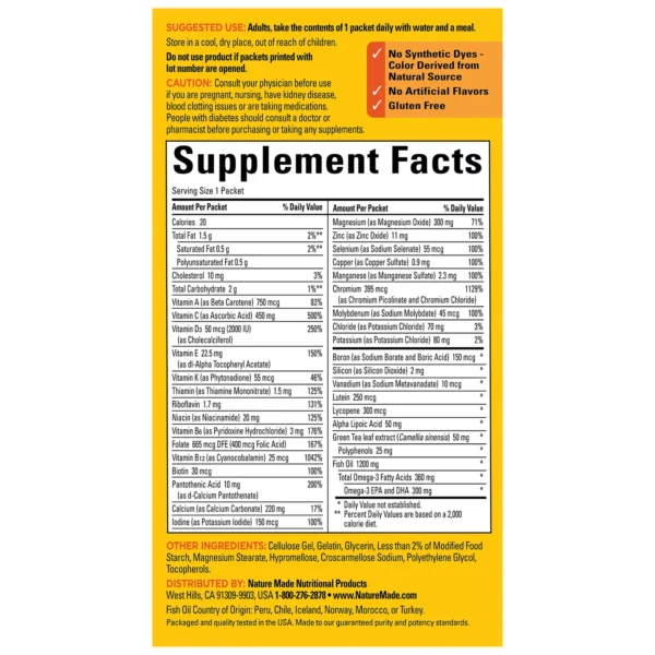 Nature Made Diabetes Health Pack Packets