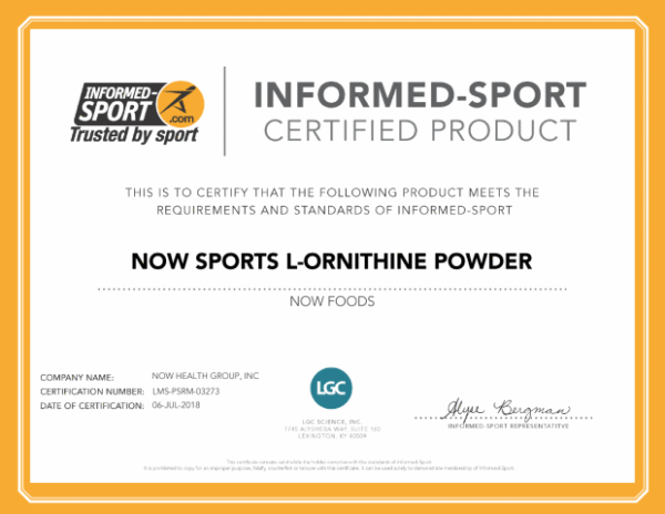 Now Sports L Ornithine Powder Amino Acids