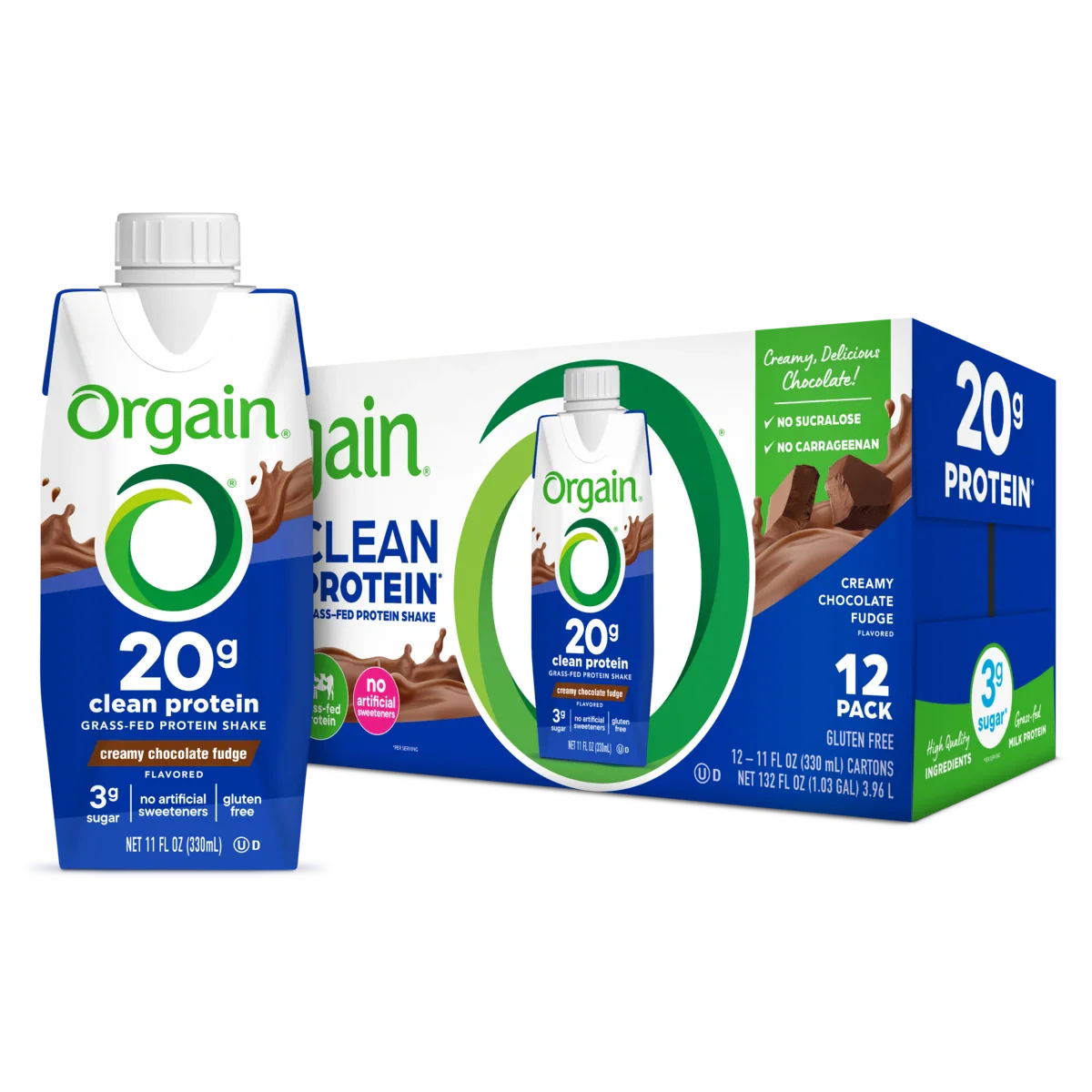 Orgain 20g Clean Protein Shake Creamy Chocolate Fudge