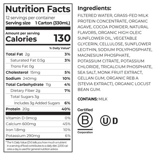 Orgain 20g Clean Protein Shake Creamy Chocolate Fudge