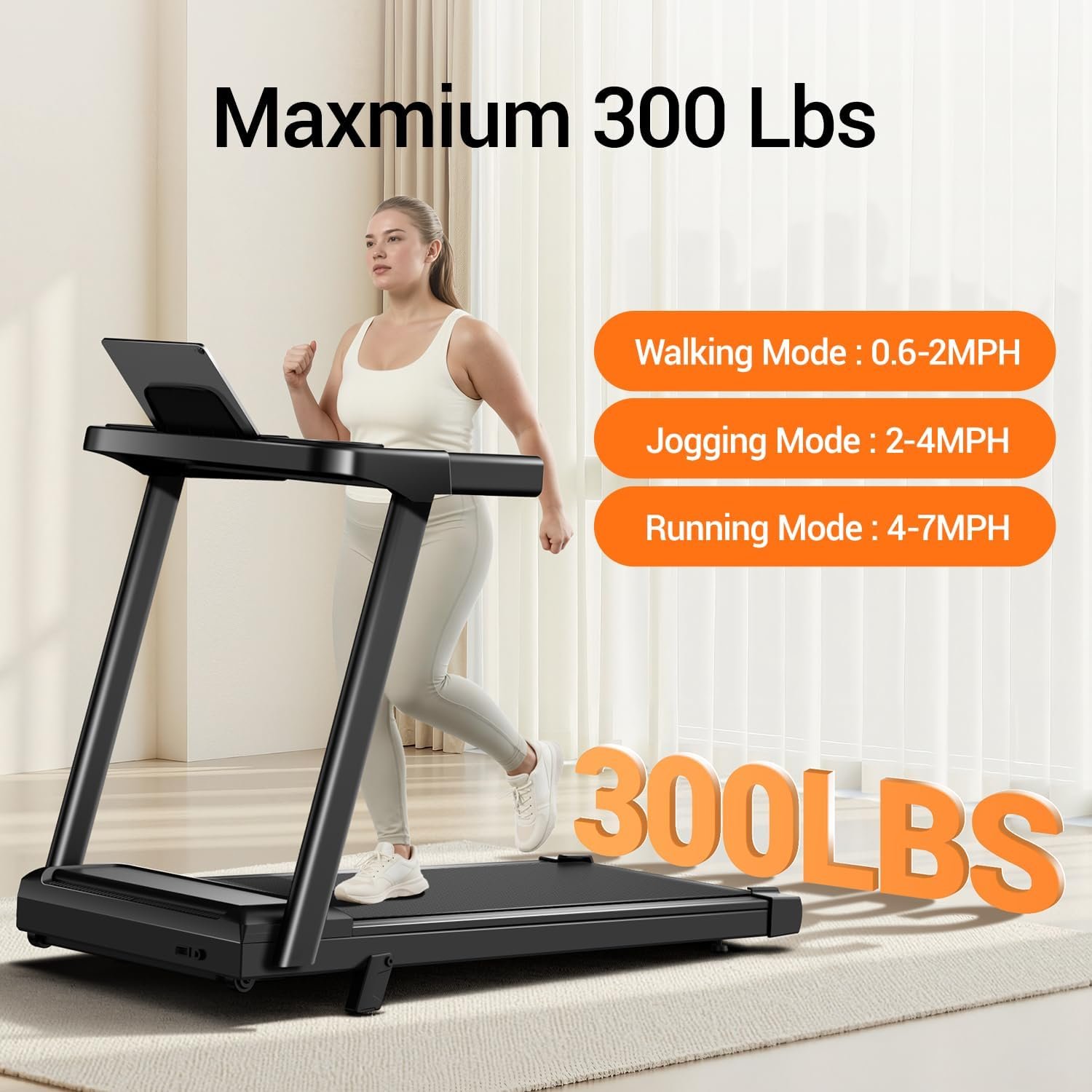 12% Incline Treadmill with Handle 3-in-1 Portable Treadmills for Home and Office