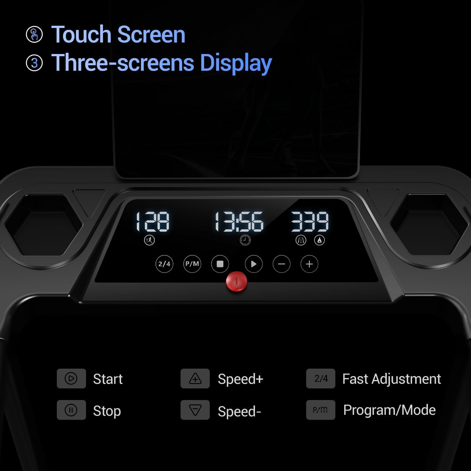 3-in-1 Treadmill with 15% Incline Portable Treadmills for Home with Handle