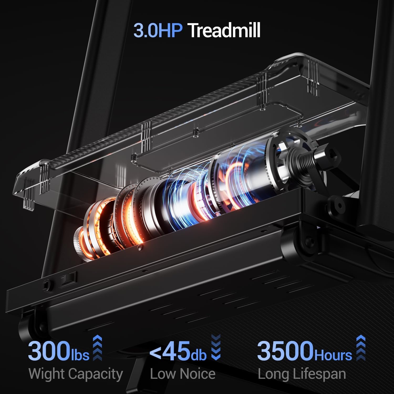 3-in-1 Treadmill with 15% Incline Portable Treadmills for Home with Handle