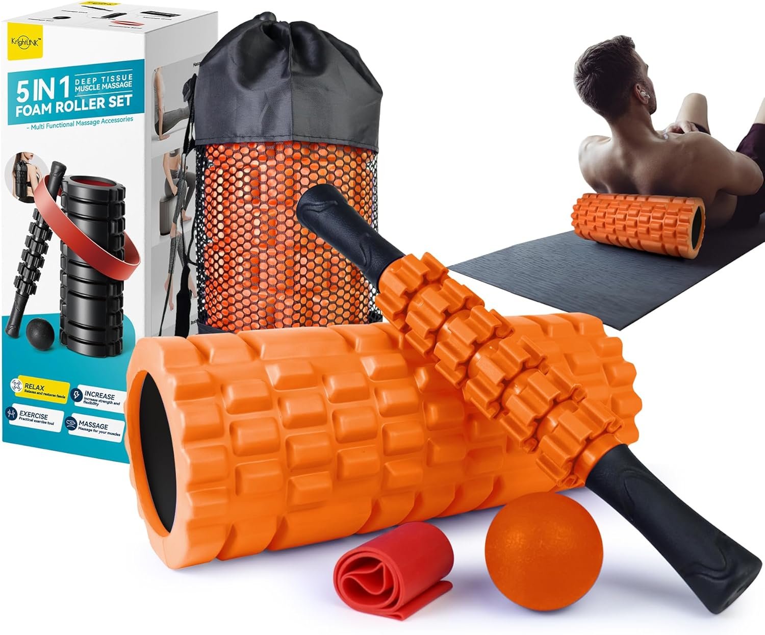 5 in 1 Foam Roller Set for Deep Tissue Muscle Massage 1
