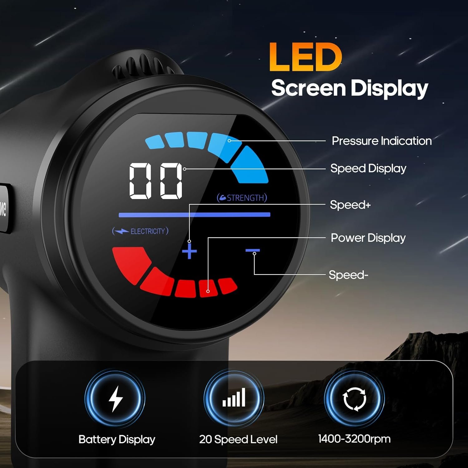 AERLANG Massage Gun with Heat Deep Tissue Back Massager Neck Massager for Pain Relief