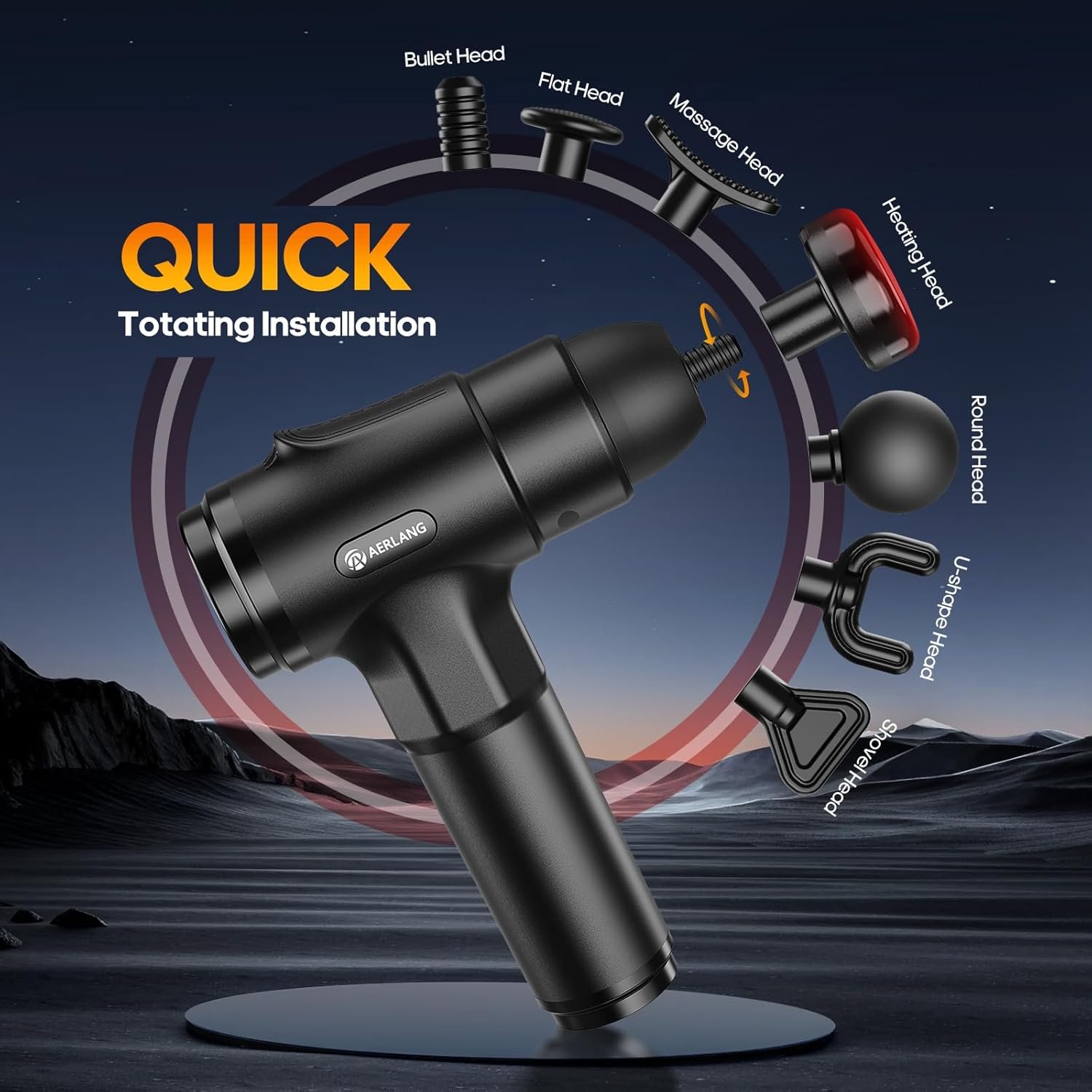 AERLANG Massage Gun with Heat Deep Tissue Back Massager Neck Massager for Pain Relief