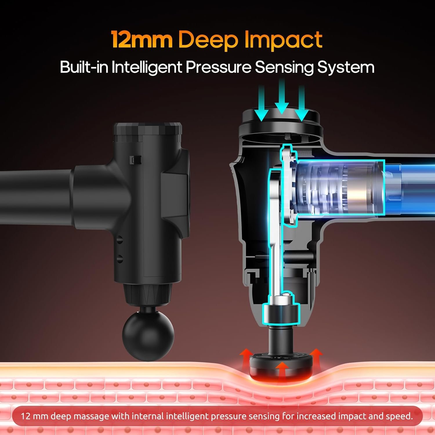 AERLANG Massage Gun with Heat Deep Tissue Back Massager Neck Massager for Pain Relief