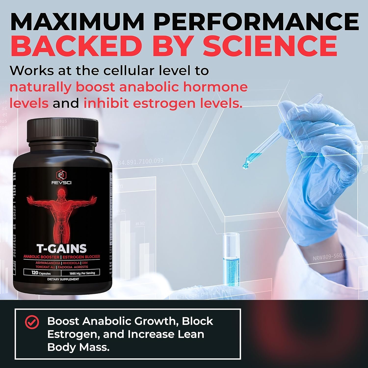 Anabolic Booster and Muscle Builder T-GAINS Testosterone Supplement for Men 7