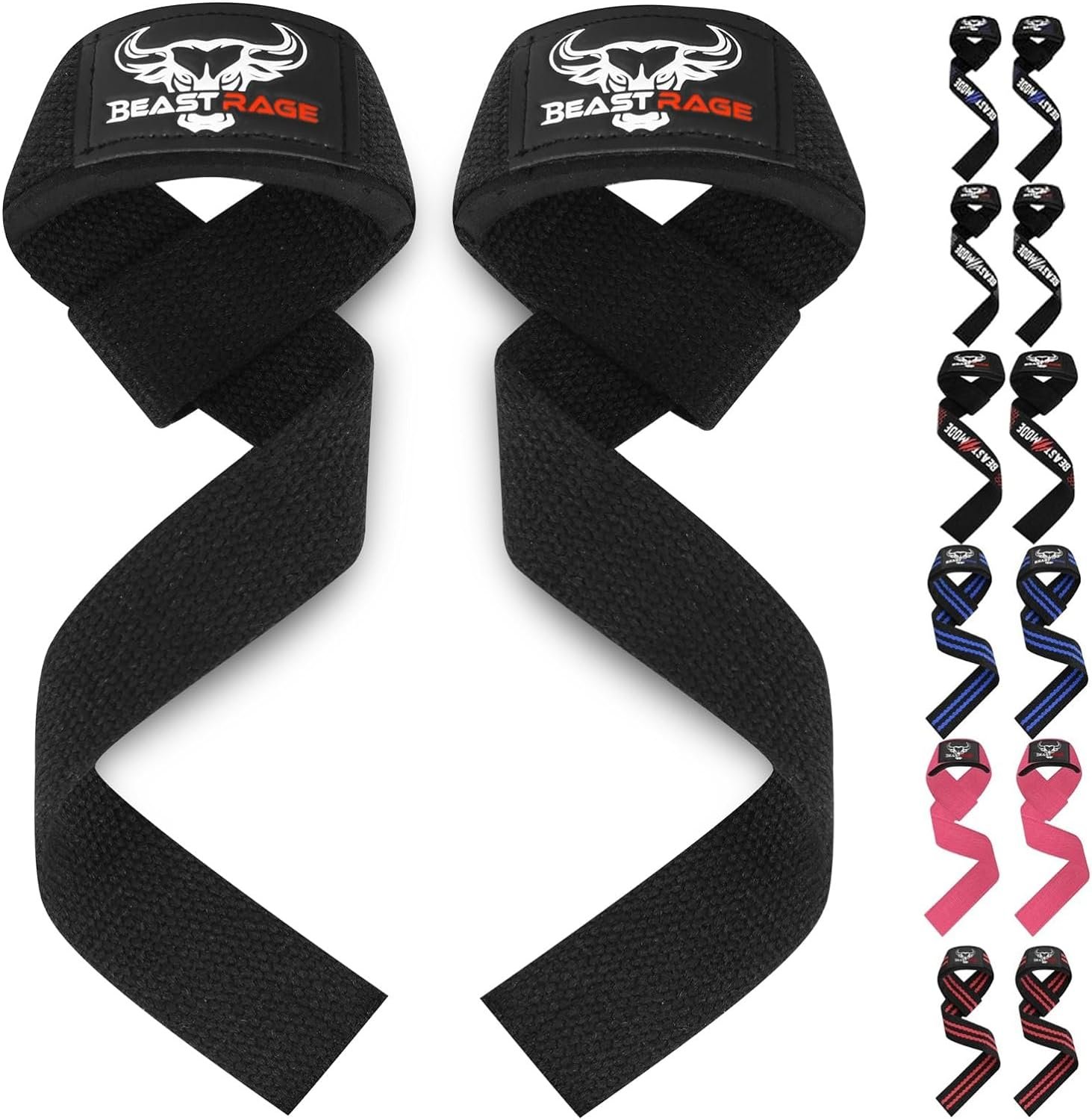BEAST RAGE Lifting Wrist Straps for Weightlifting Weight Lifting Straps