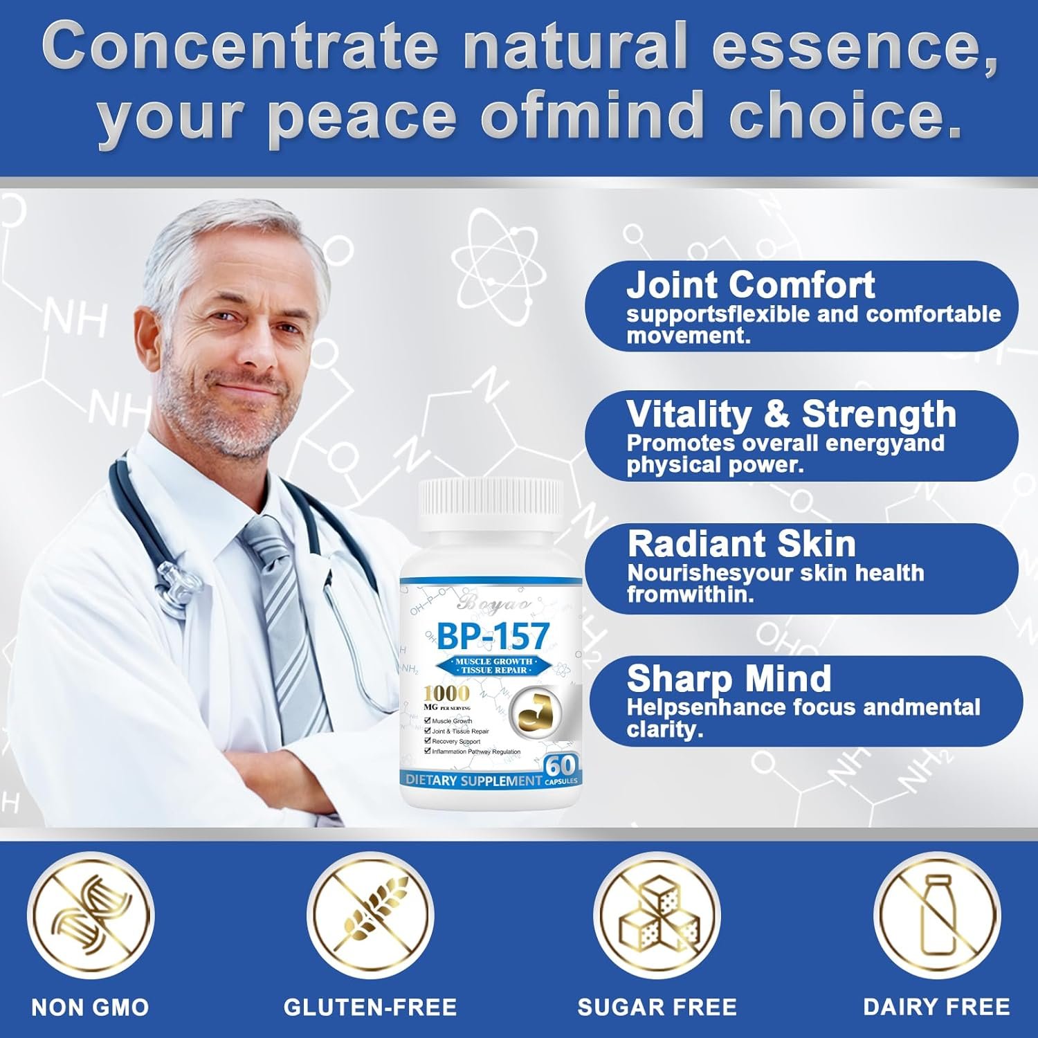 BP157 Peptide Capsules Collagen 1000Mg Supports Muscle Growth 2