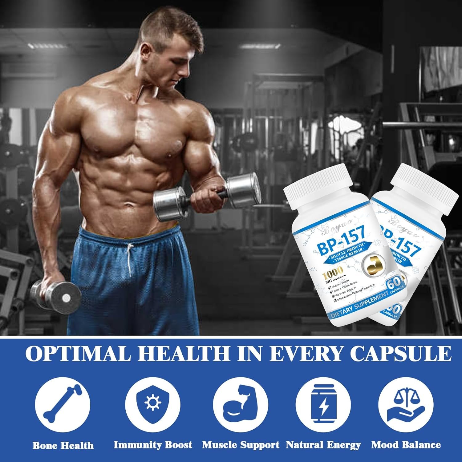 BP157 Peptide Capsules Collagen 1000Mg Supports Muscle Growth 3