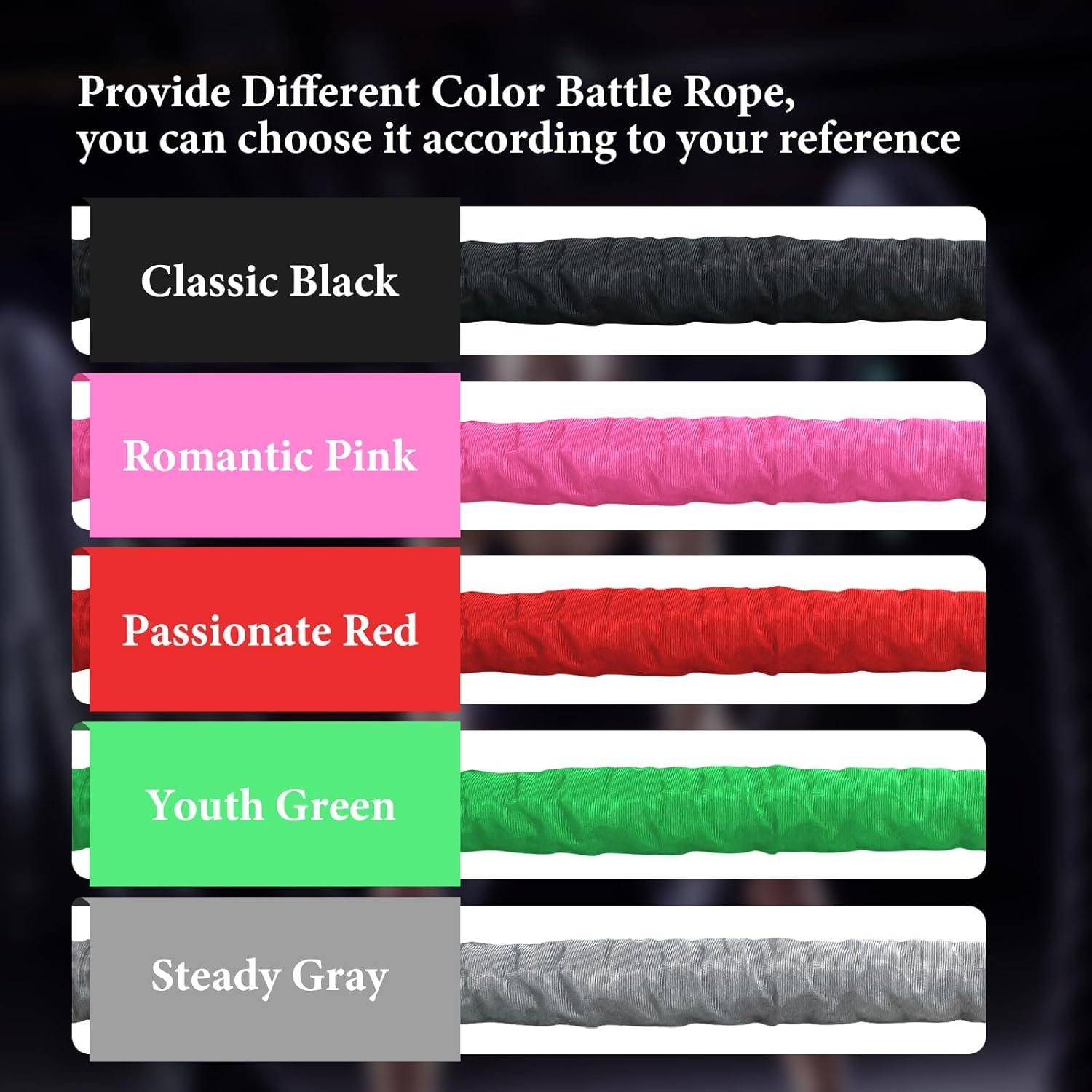 Battle Ropes Black Workout Rope 1 inch Battle Ropes for Home Gym 30ft 443