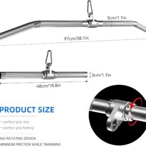 Cable Machine Attachment lat pull down bar and Lightweigh Aluminum Tricep Straight Bar