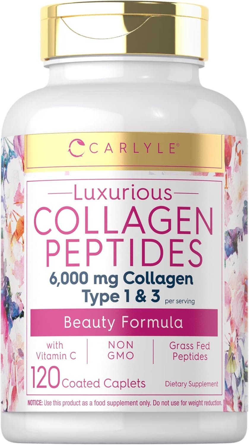 Carlyle Collagen with Vitamin C 6000mg 120 Caplets Multi Collagen Peptide Pills 1