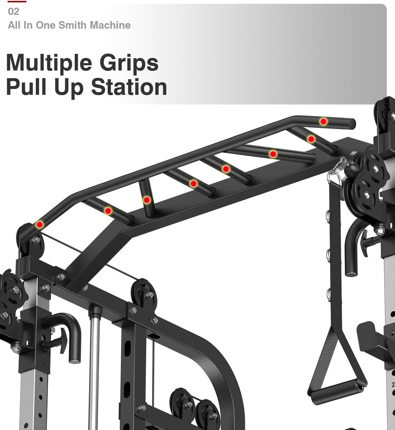 DONOW Smith Machine with Weight Stacks Home Gym Sytem Power Cage Squat Rack Dual Cable Crossover Machine All in One 3