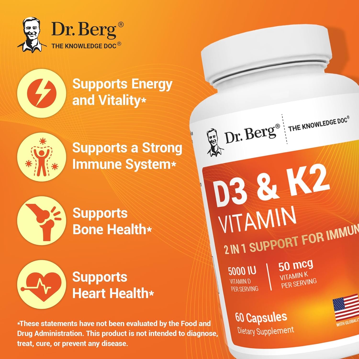 Dr. Berg Maximum Strength 2-in-1 Vitamin D3 K2 5000 IU 4