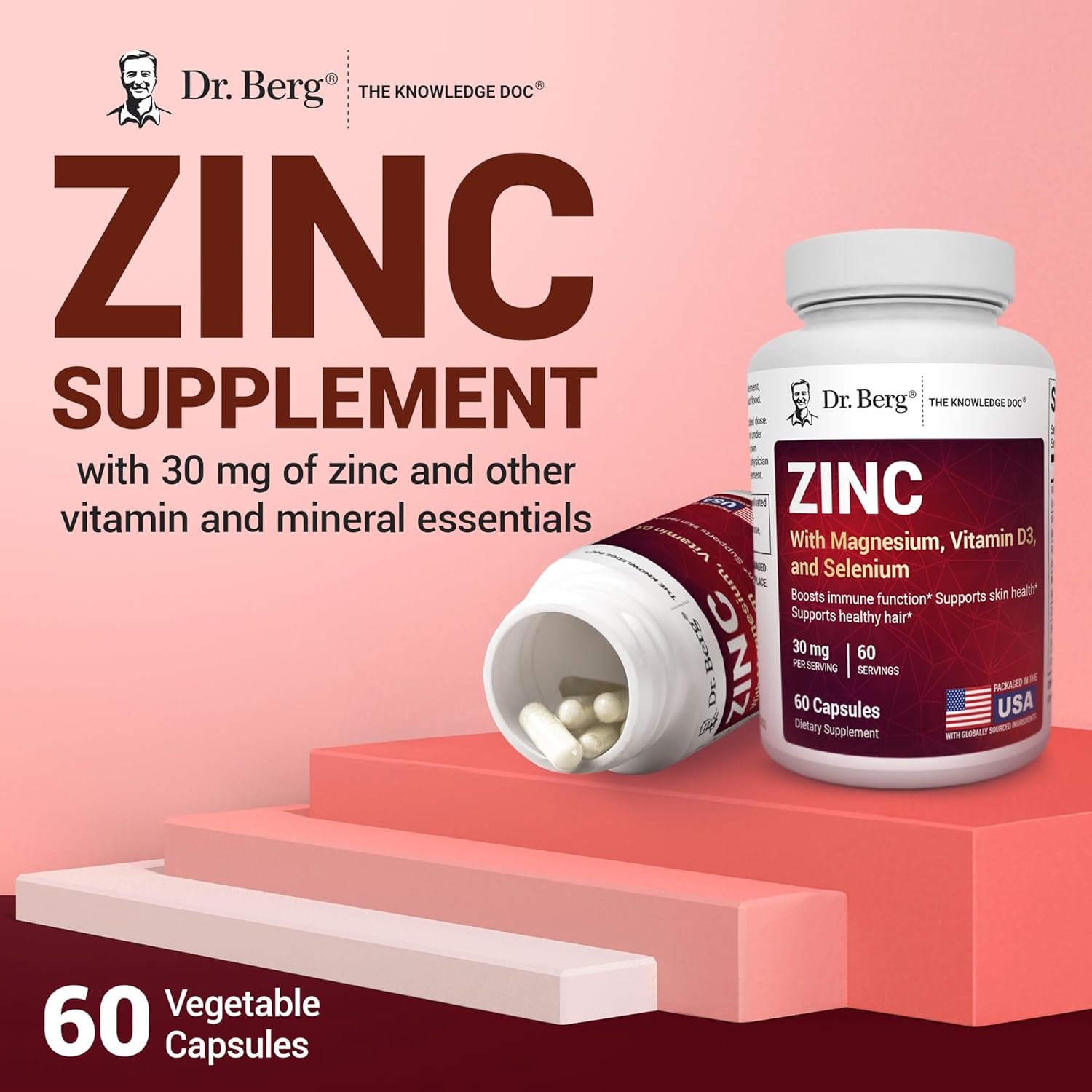 Dr. Berg Zinc 30mg Enhanced with Magnesium Vitamin D3 Selenium and Copper 4