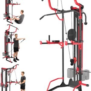 Eisenlink Power Tower Pull Up Dip Station LAT Pull Down Machines Multi-Function Workout Equipment Home Gym