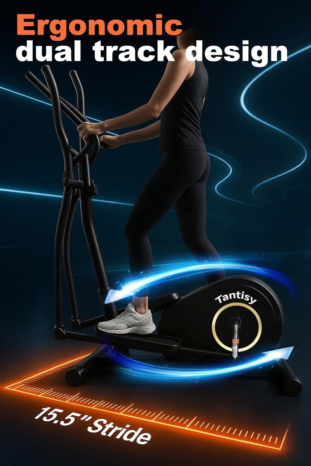 TANTISY Elliptical Exercise Machine for Apartments and Homes