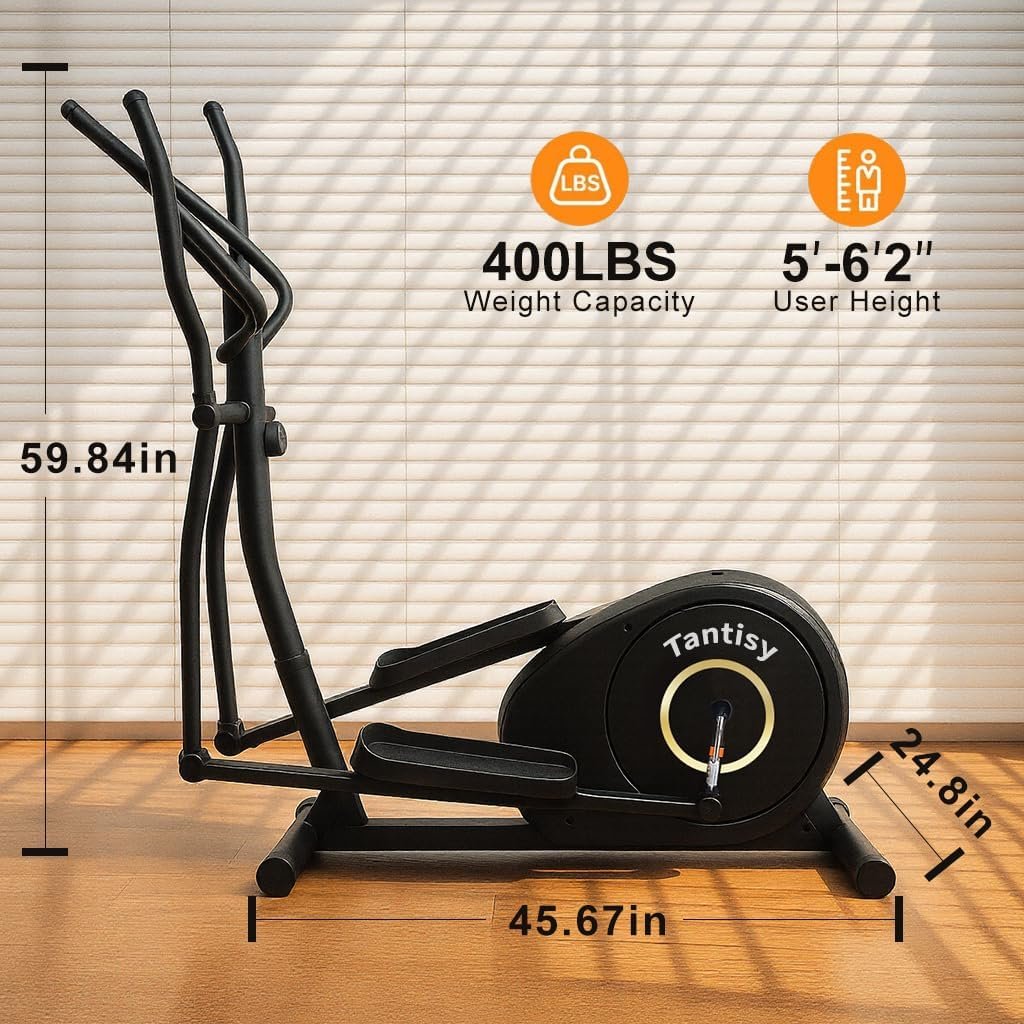 TANTISY Elliptical Exercise Machine for Apartments and Homes