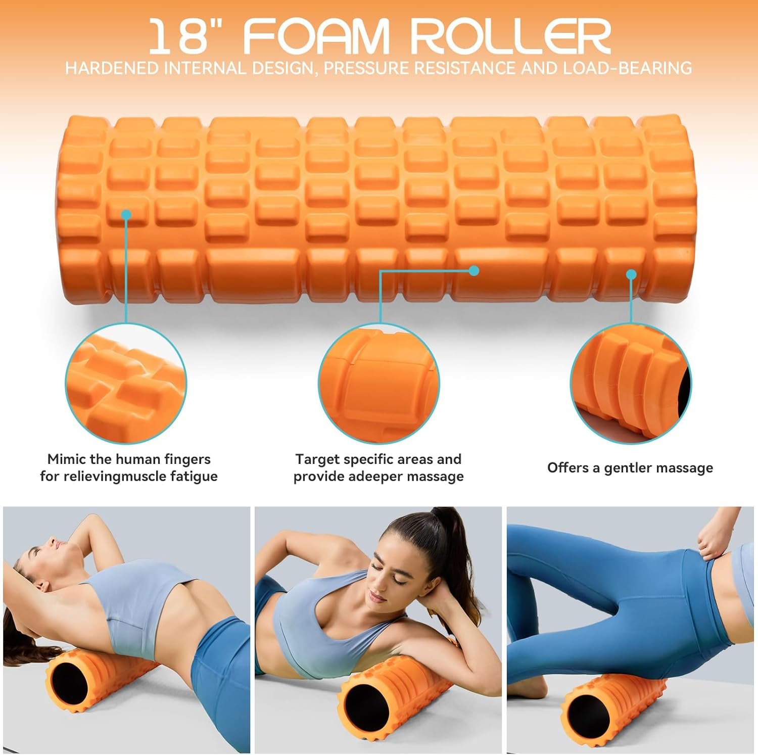 Foam Roller High Density Foam Roller Set for Deep Tissue Muscle Massage 2