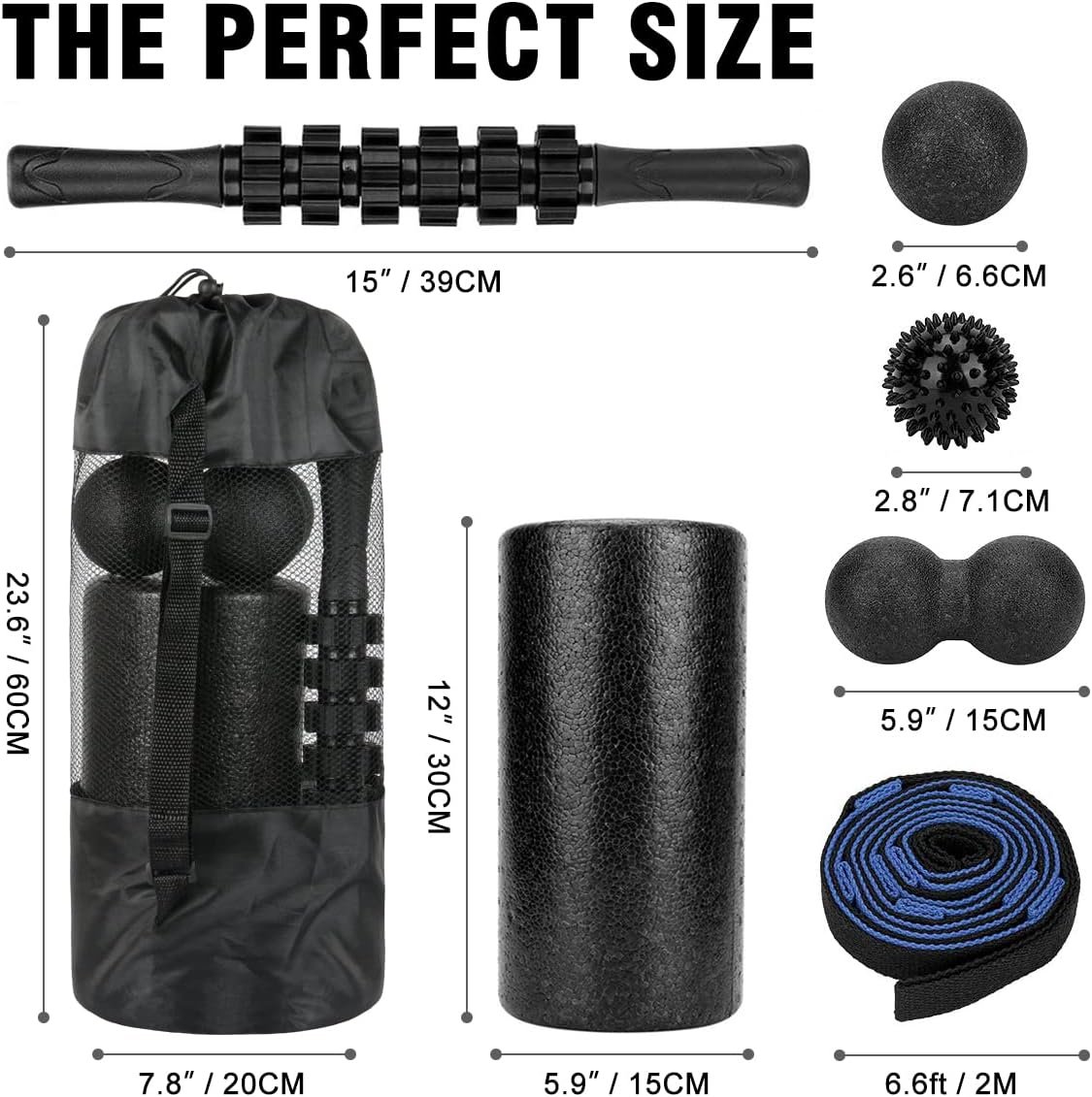 Foam Roller Set High Density Back Roller Muscle Roller Stick 2